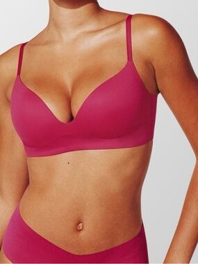 ThirdLove Zero Edge Wireless Push-Up Bra Size 30F Hot Pink color